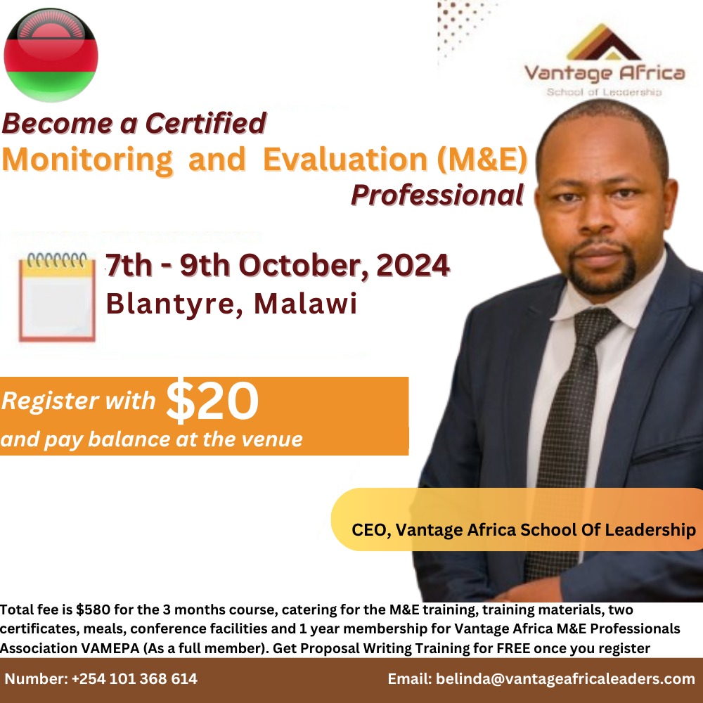 Become a Certified Monitoring and Evaluation Professional- Malawi Training