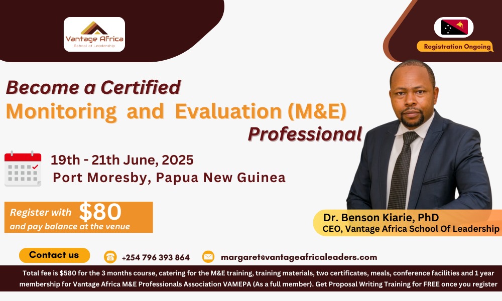 Become a Certified Monitoring and Evaluation Training - Papua New Guinea Training.