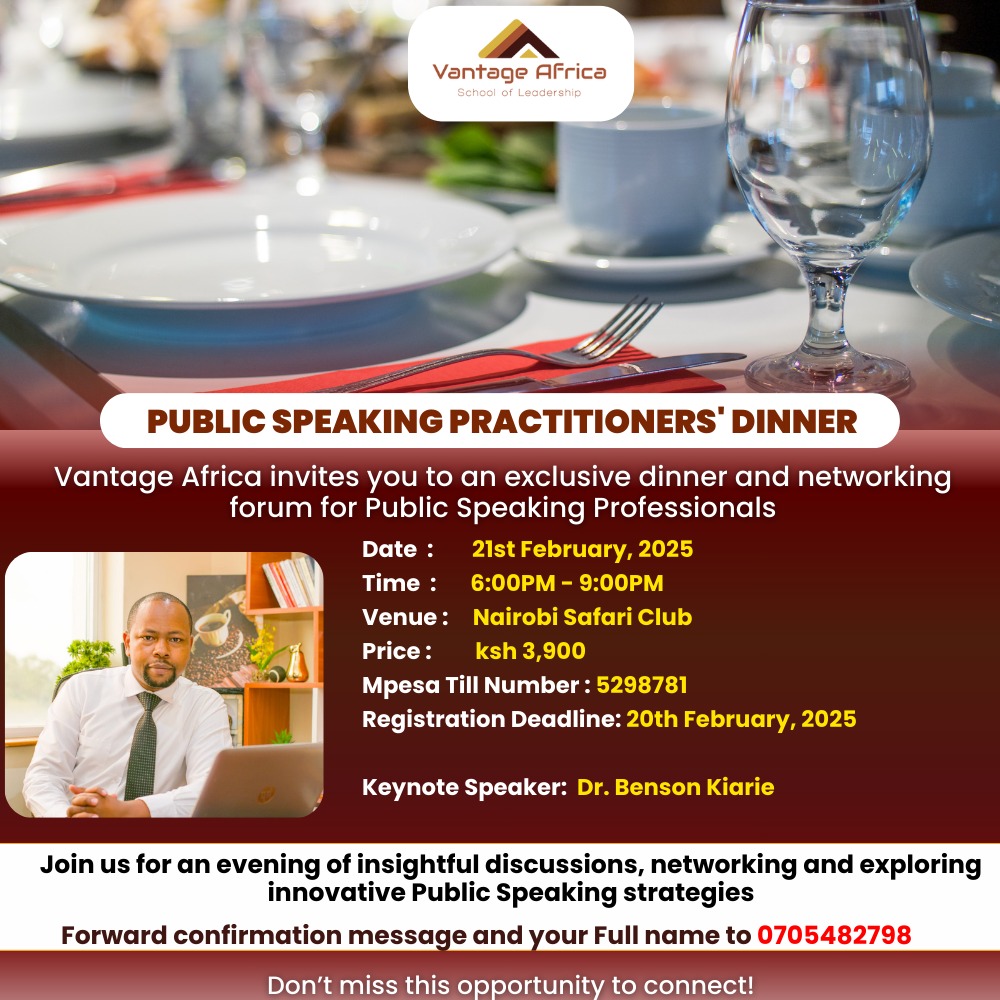 YOU ARE INVITED TO A PUBLIC SPEAKING  DINNER- NAIROBI SAFARI CLUB