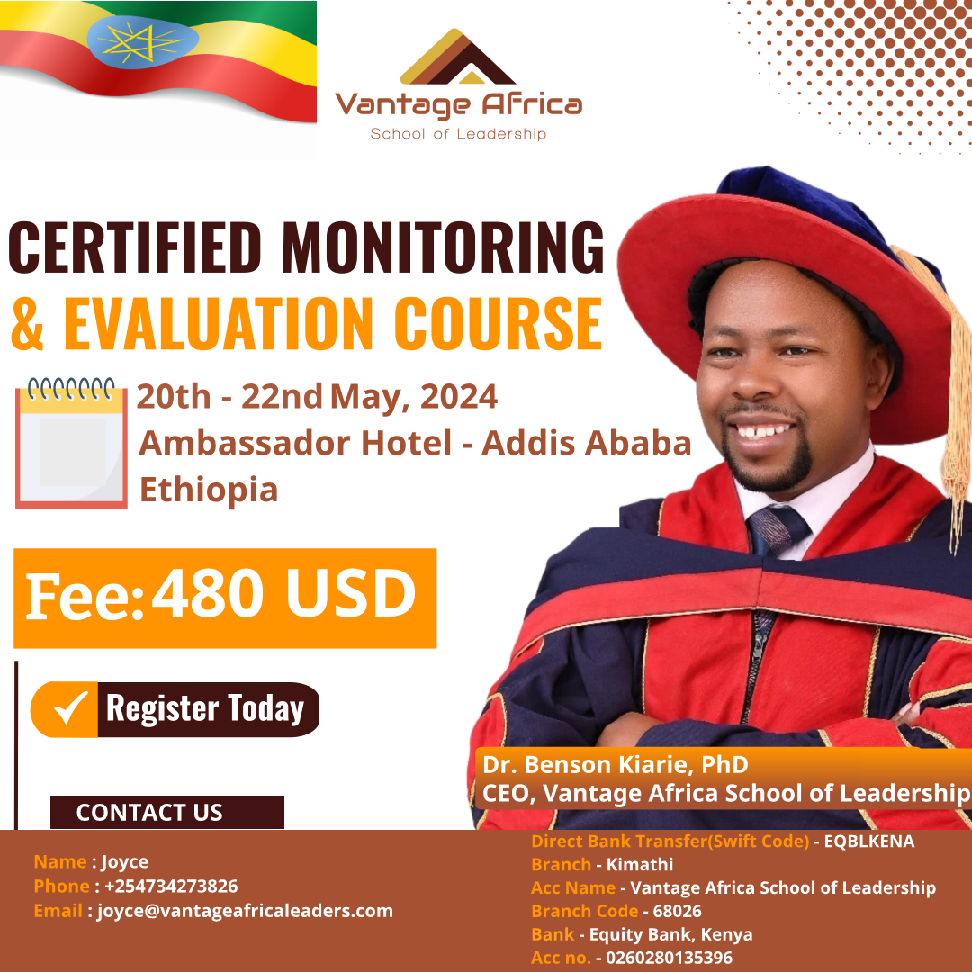 BECOME A CERTIFIED MONITORING AND EVALUATION PROFESSIONAL- ETHIOPIA TRAINING