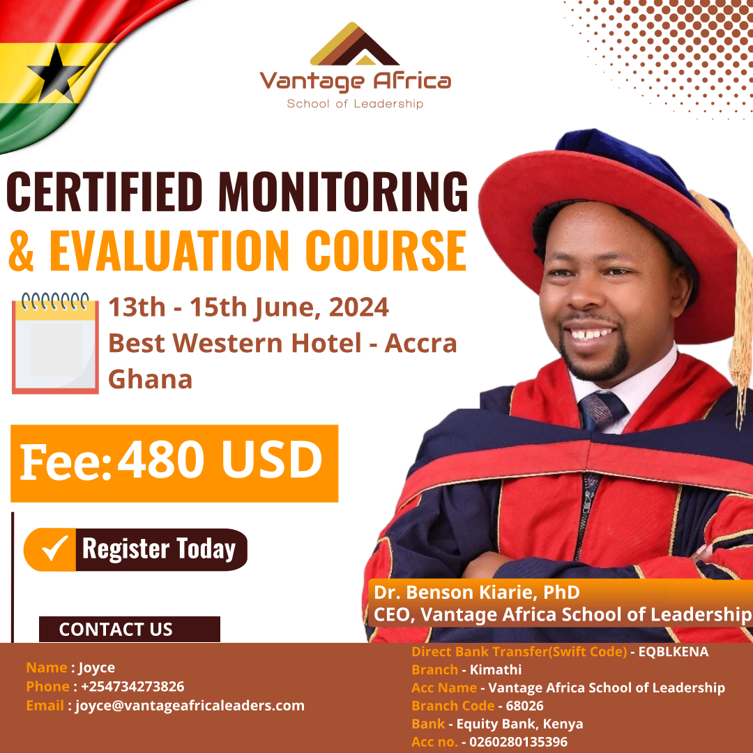 BECOME A CERTIFIED MONITORING AND EVALUATION PROFESSIONAL GHANA TRAINING