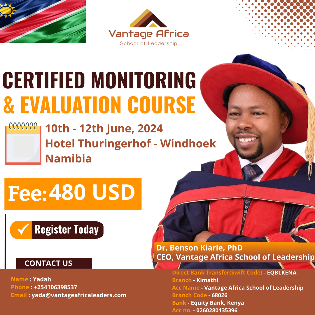 BECOME A CERTIFIED MONITORING AND EVALUATION PROFESSIONAL _NAMIBIA  TRAINING
