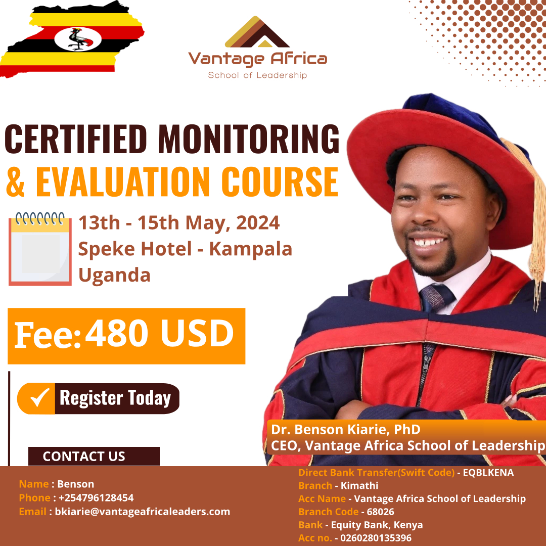 BECOME A CERTIFIED MONITORING AND EVALUATION PROFESSIONAL-  UGANDA TRAINING