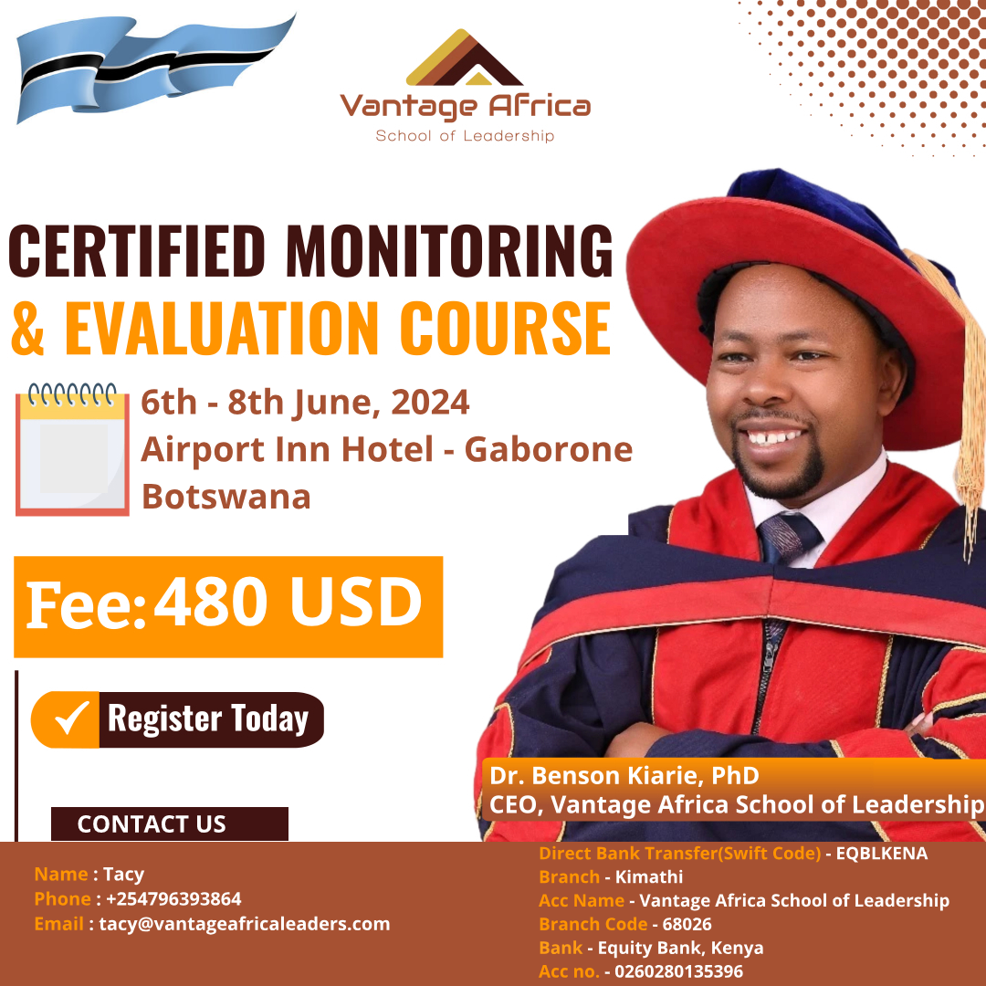 BECOME A CERTIFIED MONITORING AND EVALUATION PROFESSIONAL _BOTSWANA  TRAINING